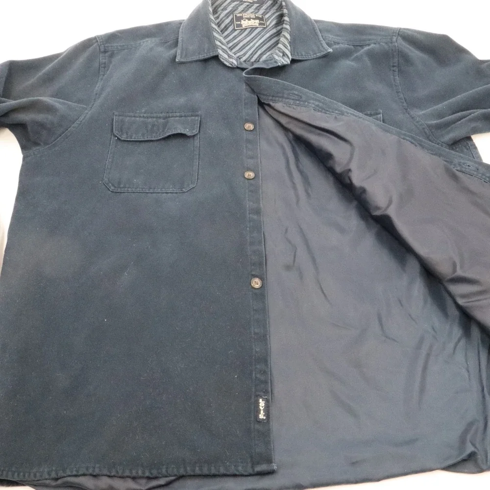 Levi Strauss & Co Shirt Jacket Mens XXL Navy Blue Lined Cotton‎ Shacket Workwear